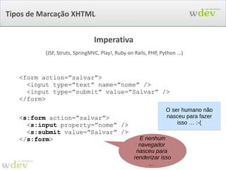 < html  xmlns="http://www.w3.org/1999/xhtml"> <head><title></title></head> < body > < form > <span>Nome:</span> <input type="text" /> <input type="submit" value="Submit" /> </ form > </ body > </ html > 