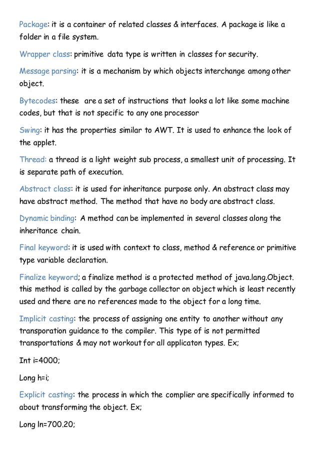 Java notes | PDF
