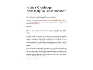 Java necessary-to-learn-hadoop
