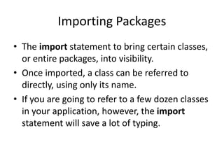 Java packages | PPTX | Programming Languages | Computing