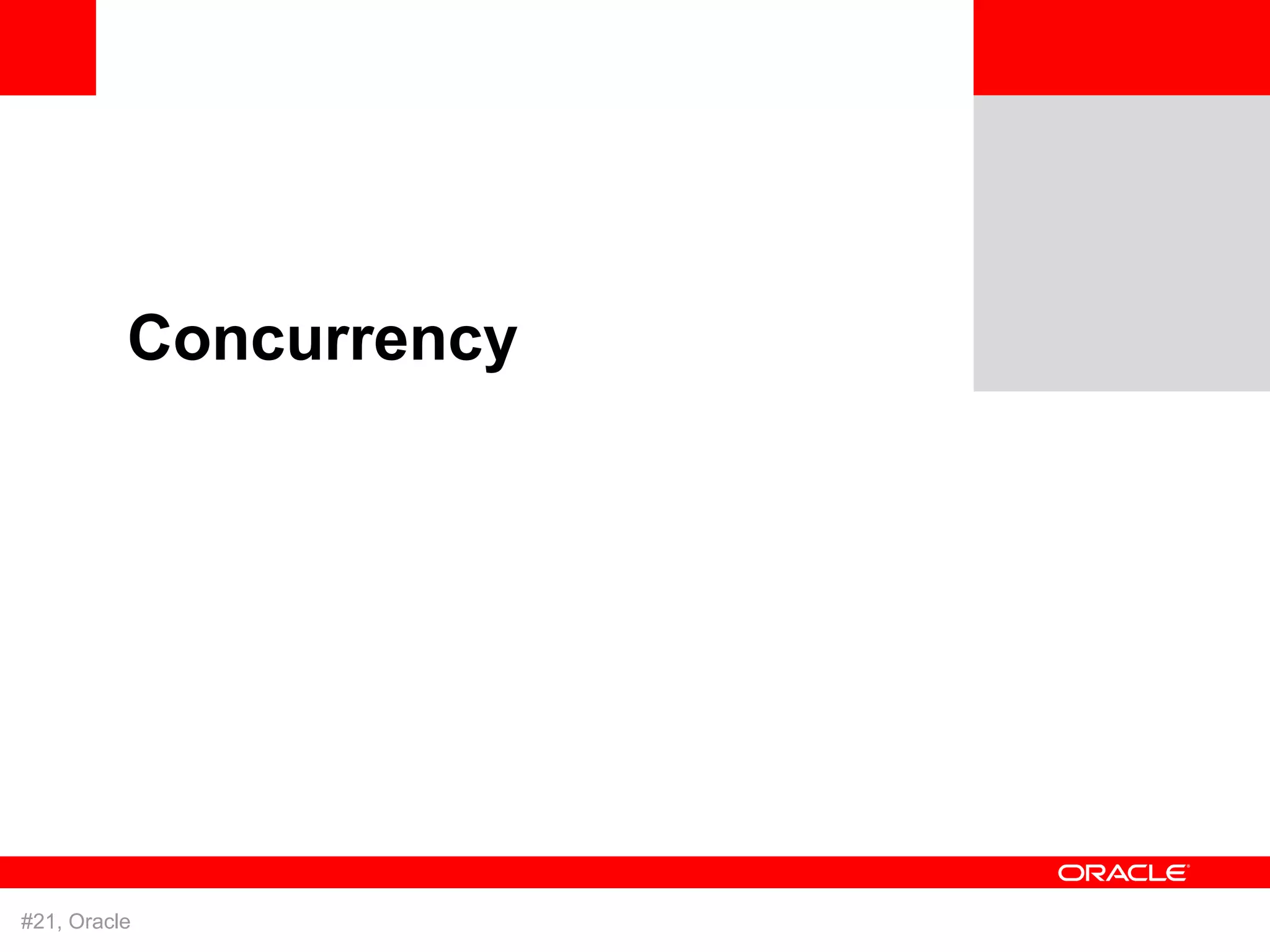Concurrency




#21, Oracle
 