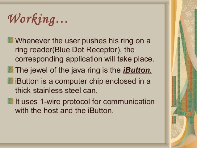 java ring ppt presentation download