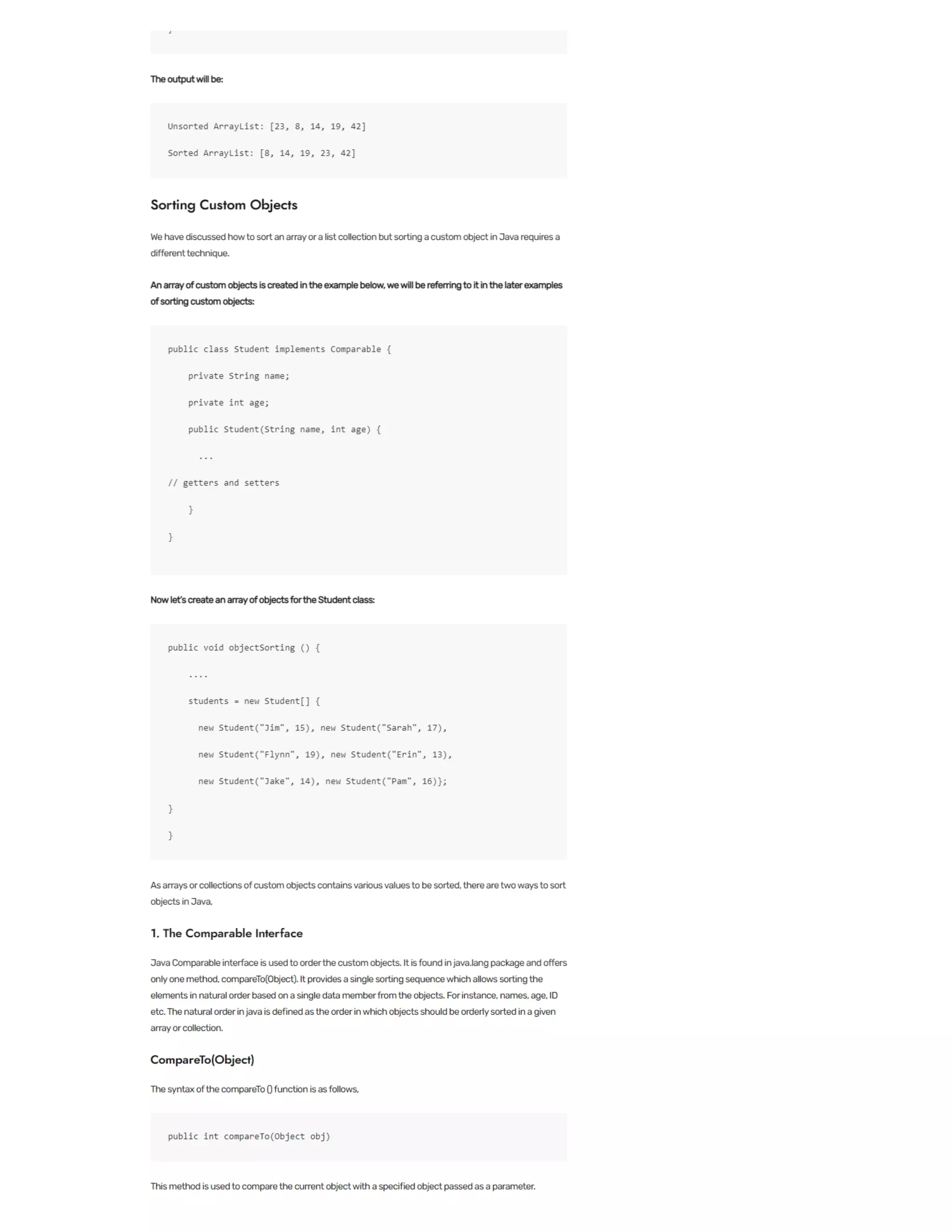 Guide to Sorting in Java | PDF
