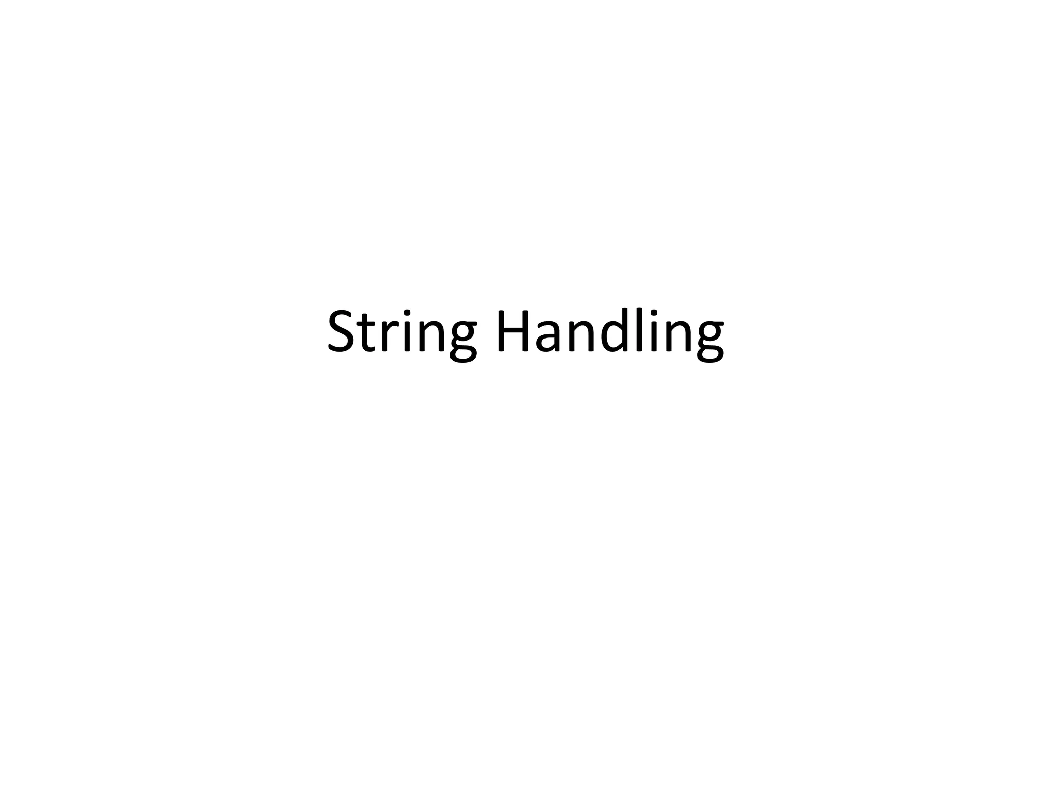 Java string handling | PPT