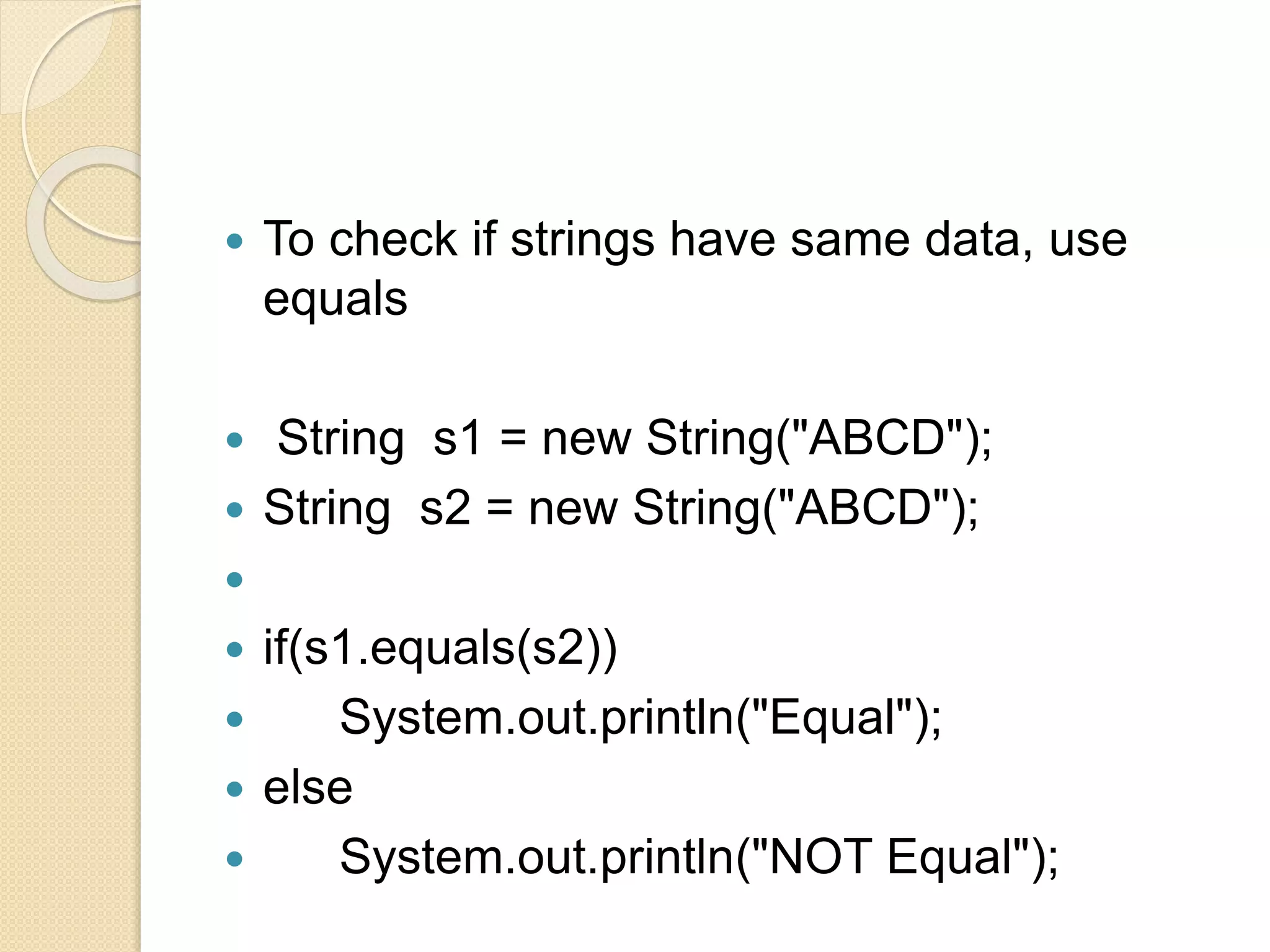 Java strings | PPT
