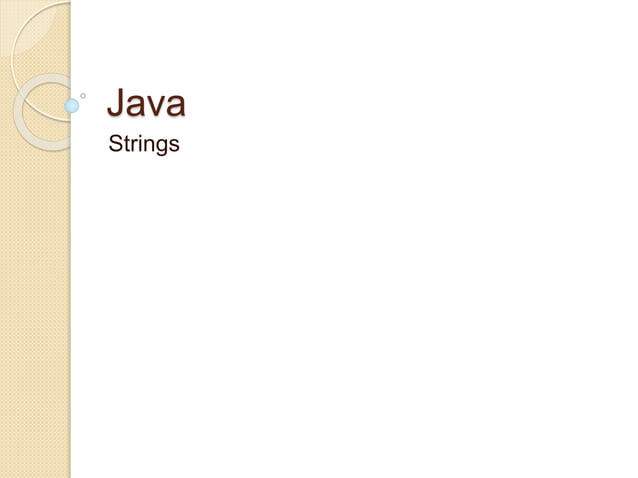 Java strings | PPT