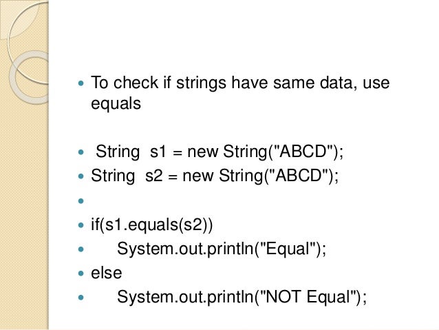 Java strings