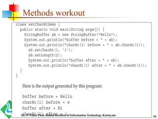 Methods workout
36Dr. P. Victer Paul, Indian Institute of Information Technology Kottayam
 