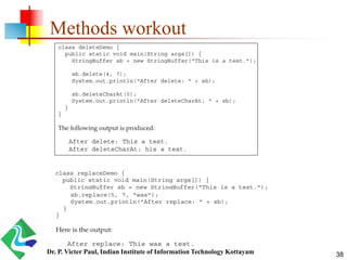Methods workout
38Dr. P. Victer Paul, Indian Institute of Information Technology Kottayam
 
