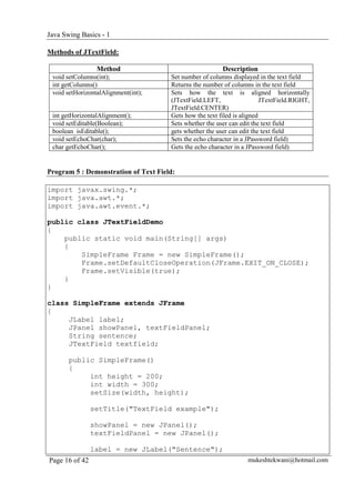 Java swing 1 | PDF