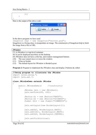 Java swing 1 | PDF