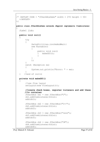 Java swing 1 | PDF