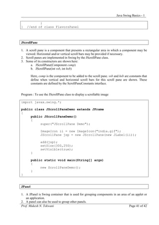 Java swing 1 | PDF