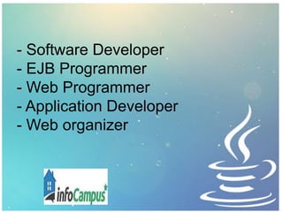 - Software Developer
- EJB Programmer
- Web Programmer
- Application Developer
- Web organizer
 