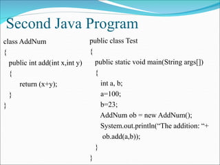 java program to add two complex numbers | java program... Java-Unit-I.ppt