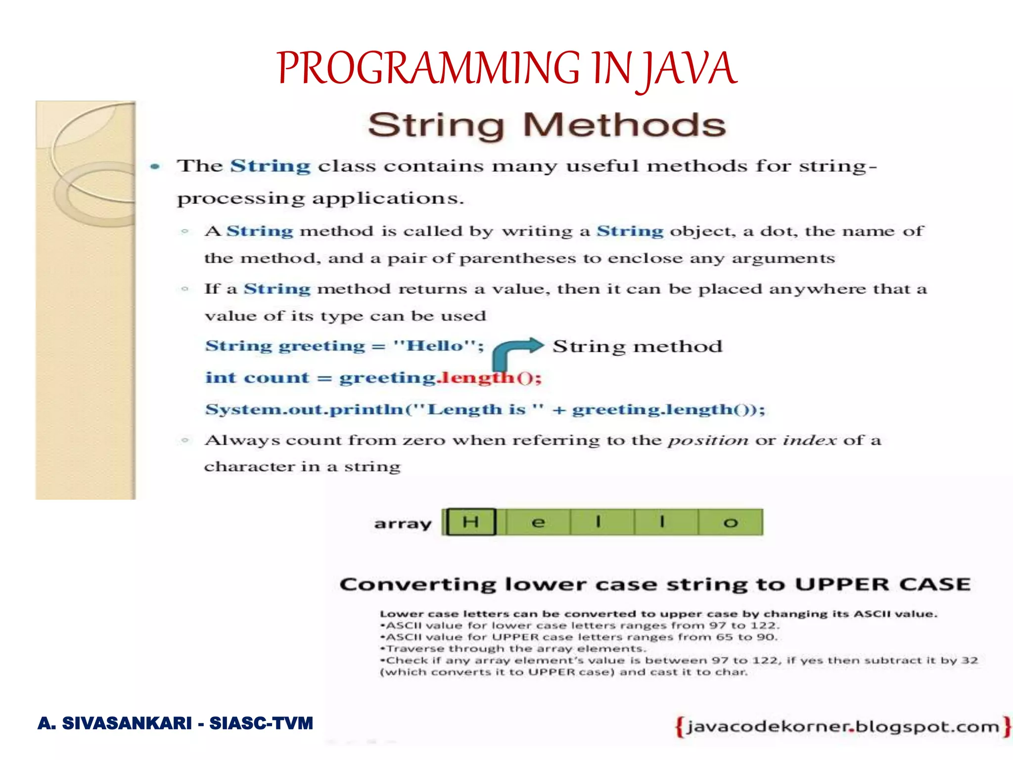 PROGRAMMING IN JAVA | PPTX | Programming Languages | Computing