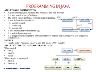 PROGRAMMING IN JAVA- unit 4-part I | PPT