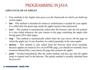 PROGRAMMING IN JAVA- unit 4-part I | PPT