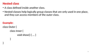 Programming in Java: Classes, Packages and Interfaces - Unit III.pptx