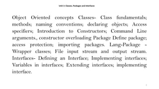 Programming in Java: Classes, Packages and Interfaces - Unit III.pptx