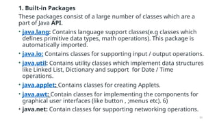 Java Containes Vitgets Programming in Java: Classes, Packages and Interfaces - Unit III.pptx