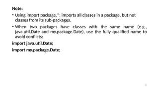 Programming in Java: Classes, Packages and Interfaces - Unit III.pptx