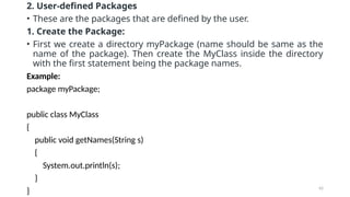 Programming in Java: Classes, Packages and Interfaces - Unit III.pptx