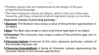 Programming in Java: Classes, Packages and Interfaces - Unit III.pptx