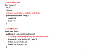 Programming in Java: Classes, Packages and Interfaces - Unit III.pptx