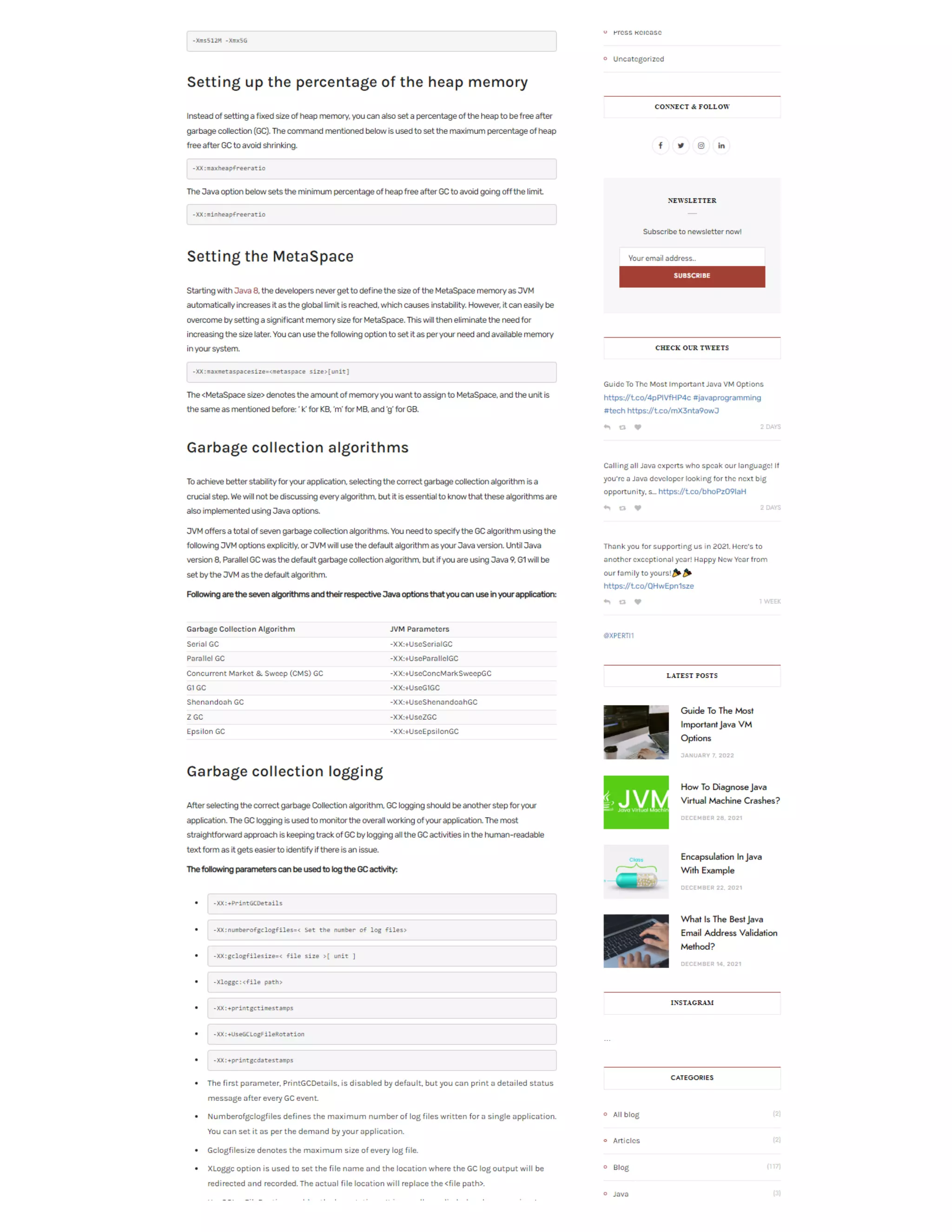 Guide To The Most Important Java VM Options | PDF