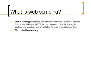 Java Web Scraping | PPT