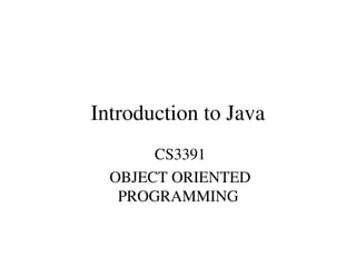 OBJECT IN JAVA INTRODUCTION WITH EXAMPLES | PPT
