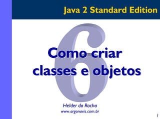 Java 2 Standard Edition

Como criar
classes e objetos
Helder da Rocha
www.argonavis.com.br

1

 