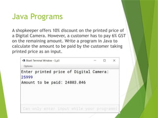 Pay Then Java java 1 computer application by jd tutorials | PPTX