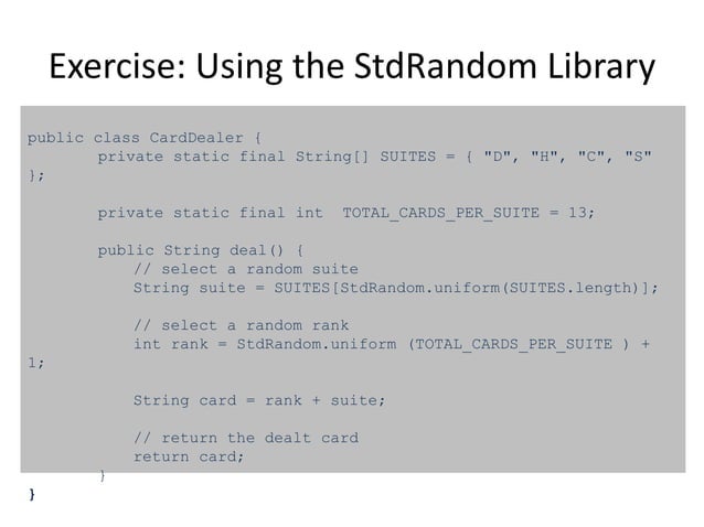 Java 102 intro to object-oriented programming in java - exercises | PPT
