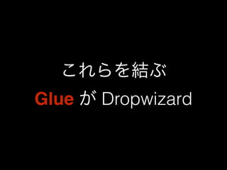 これらを結ぶ 
Glue が Dropwizard 
 