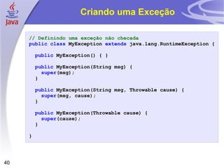 Criando uma Exceção 