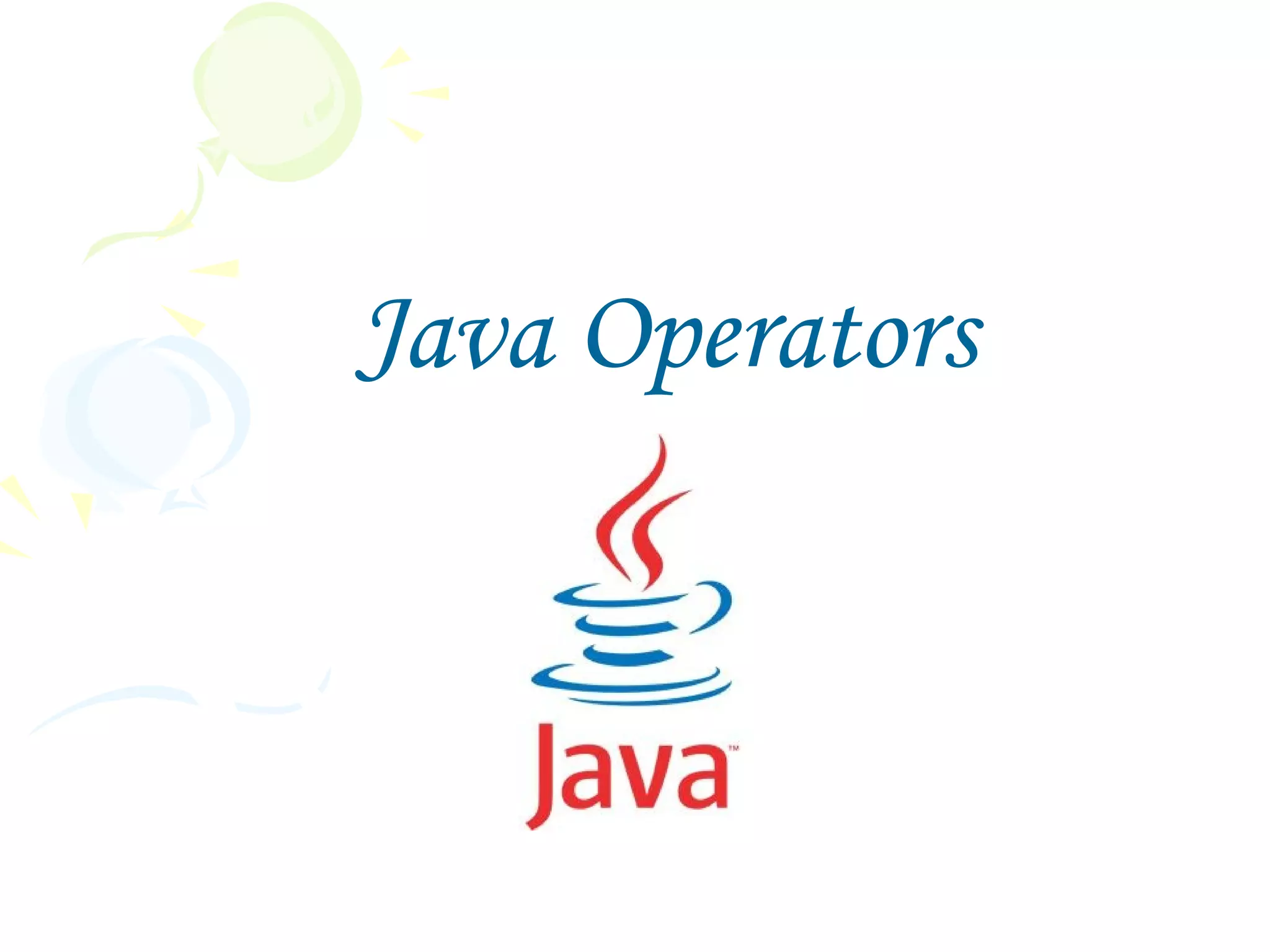 Java - Operators | PPT