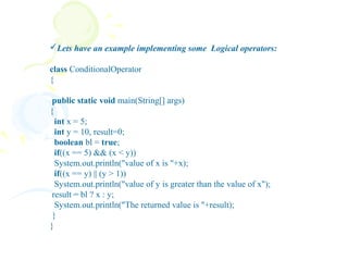 Java - Operators | PPT