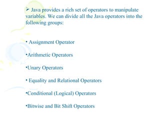 Java - Operators | PPT