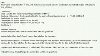 Java Date Pattern Millisecond core java training ppt for beginners easy | PPTX