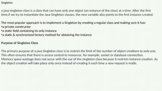 singleton class in java | pptx Images High Quality... core java training ppt for beginners easy | PPTX