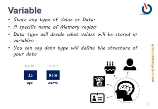 Variables and Data Types | PPTX