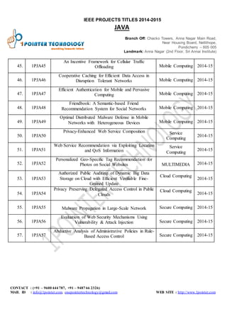 Java 2014 2015 titles | DOCX