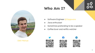 Who Am I?
Oleh Melnyk
● Software Engineer @Jappware
● Java enthusiast
● Sometimes pretending to be a speaker
● Coffee lover and netflix watcher
2
 