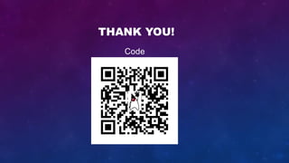 THANK YOU!
Code
 