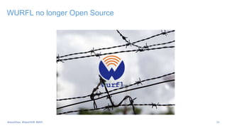 WURFL no longer Open Source
#Java2Days #OpenDDR #MVC 15
 