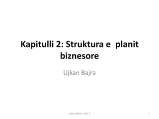 Kapitulli 2: Struktura e planit
           biznesore
           Ujkan Bajra




            Ujkan BAJRA, PhD. C   1
 