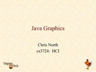 Java Graphics
Chris North
cs3724: HCI
 