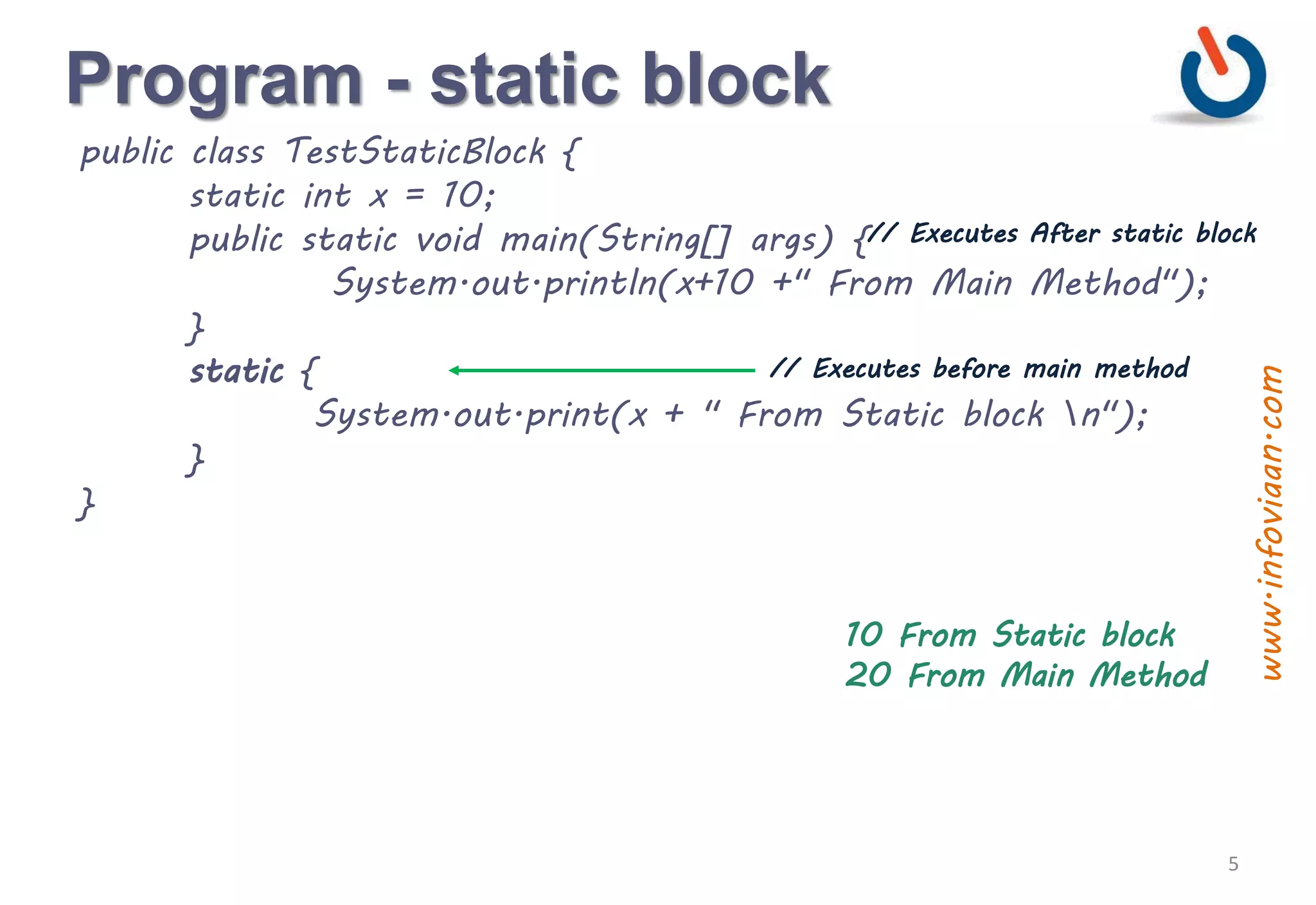 Java Method, Static Block | PPT
